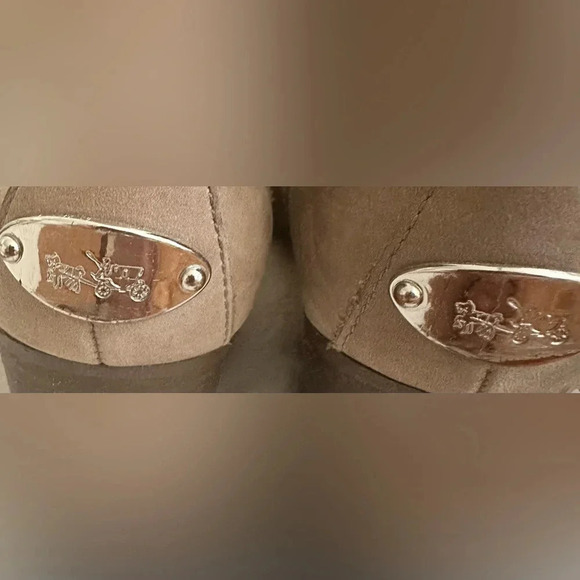 Coach Pauline Ankle Boots Gray Nubuck Leather Side Zip Women's Size 8 B - Picture 4 of 8